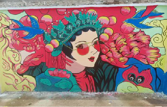 巴马墙体彩绘-网红墙