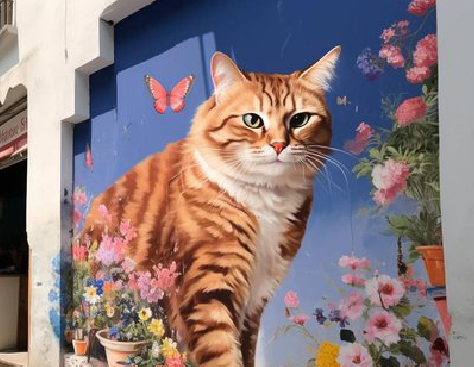 巴马自己绘制有个性的手绘墙