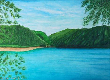 巴马在墙绘中，如何绘画绿水青山？