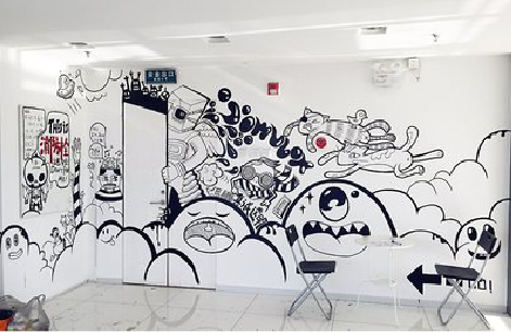 巴马手绘墙并非传统涂鸦。